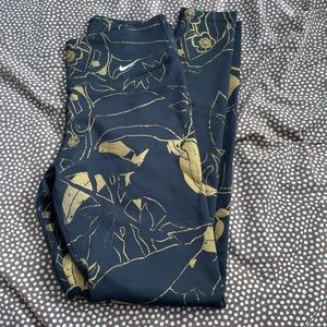 Nike Leggings Gold Floral Print